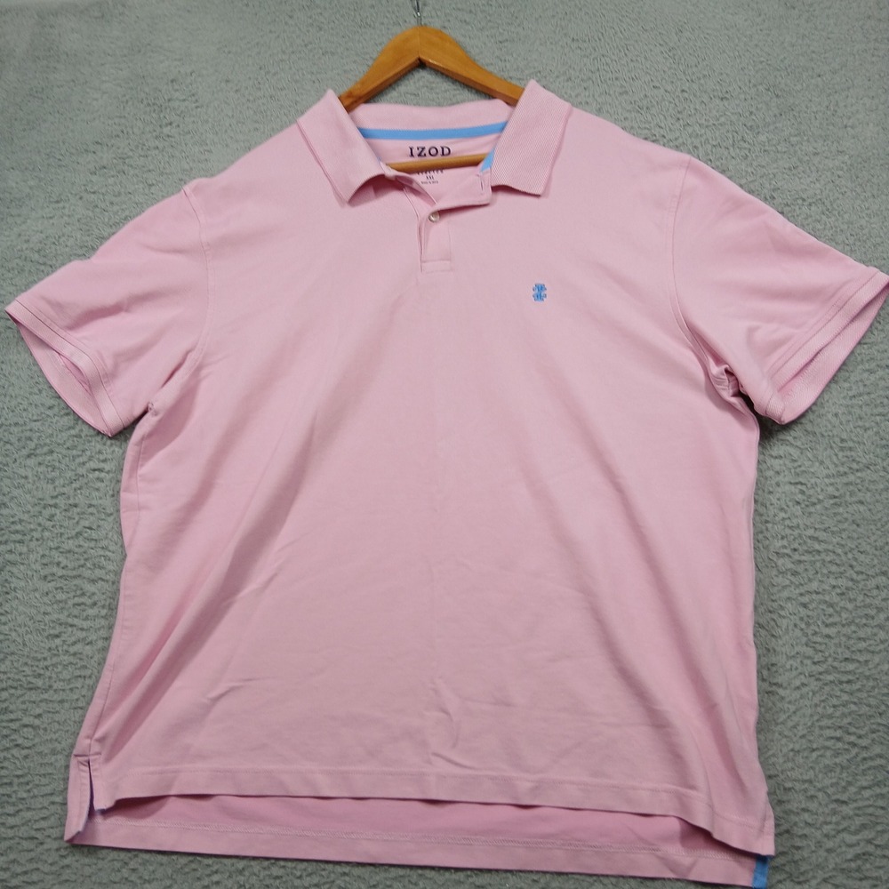 Izod Advantage Performance Men's Polo XXL Pink Stretch Short Sleeve Golf Shirt